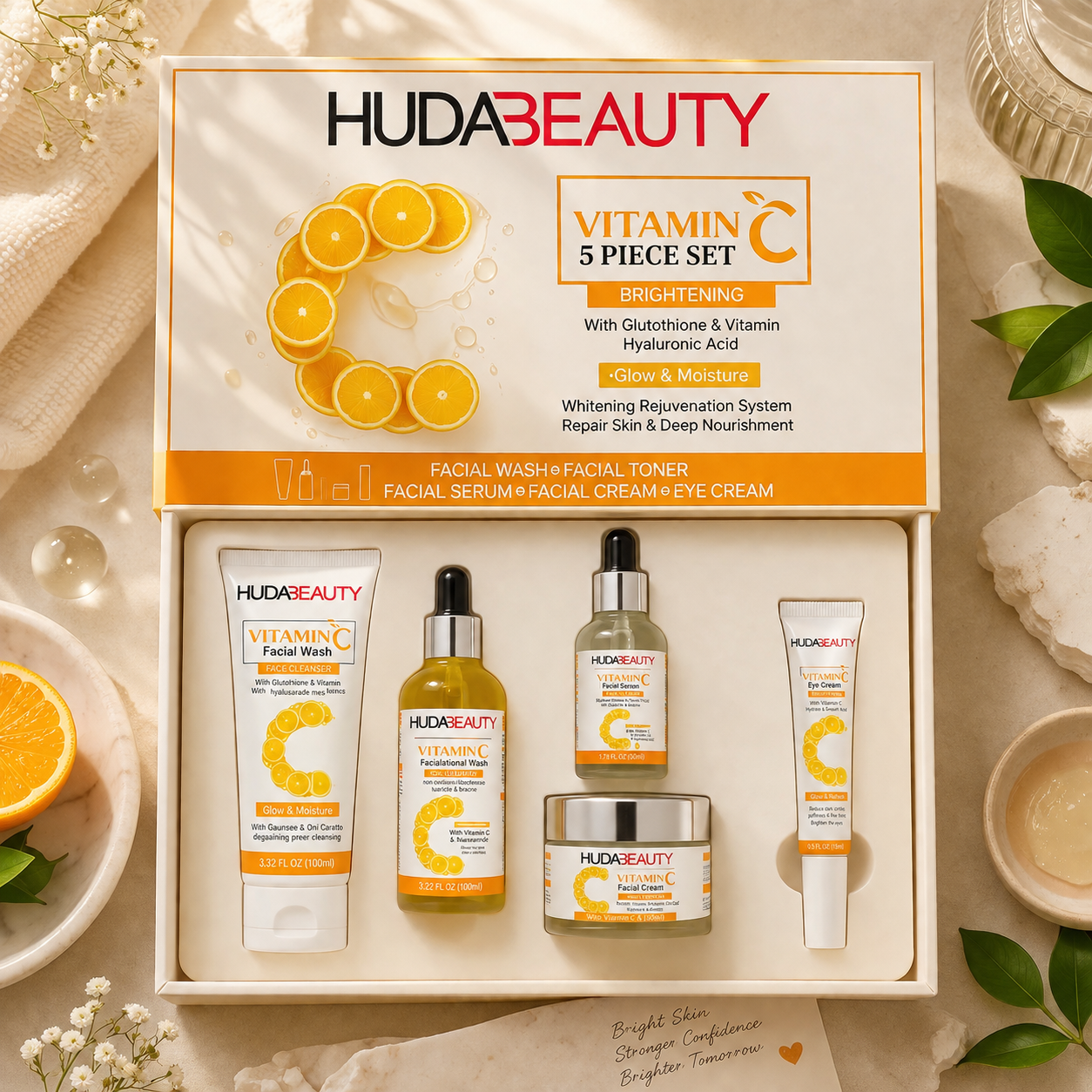 HUDA BEAUTY Vitamin C 5-Piece Skincare Set