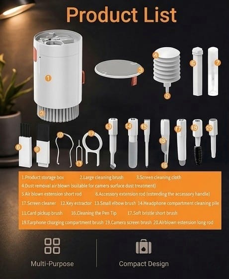 20 in 1 Electronic Cleaning Brush Kit